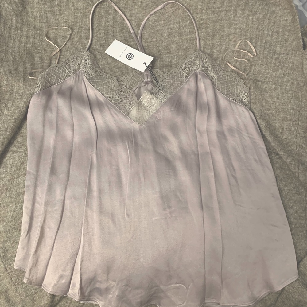 Socialite lace trim tank top blouse